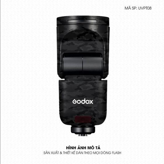 Dán Skin Đèn Flash Vân Nổi Camo Urban Đen | UVPT08