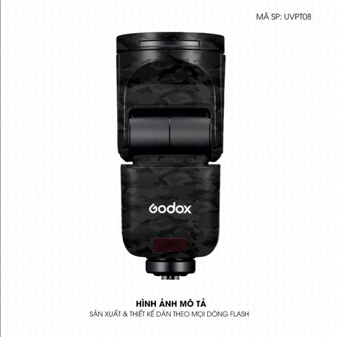 Dán Skin Đèn Flash Vân Nổi Camo Urban Đen | UVPT08
