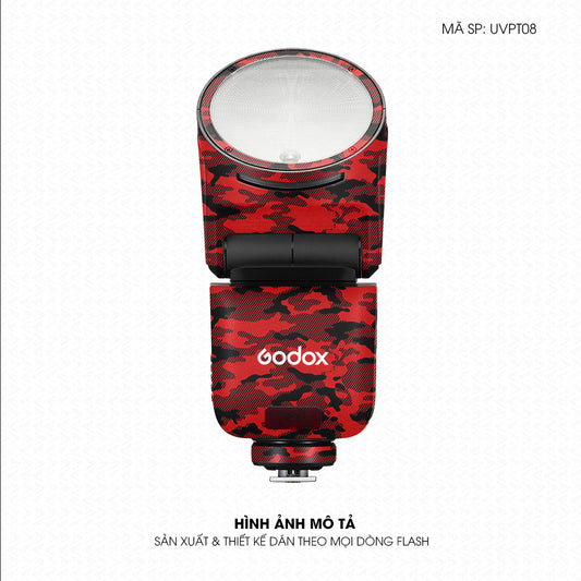 Dán Skin Đèn Flash Vân Nổi Camo Urban Đỏ | UVPT08