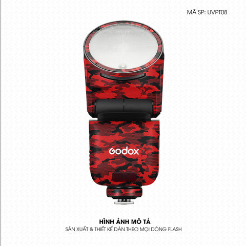 Dán Skin Đèn Flash Vân Nổi Camo Urban Đỏ | UVPT08