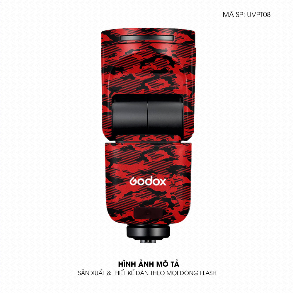 Dán Skin Đèn Flash Vân Nổi Camo Urban Đỏ | UVPT08