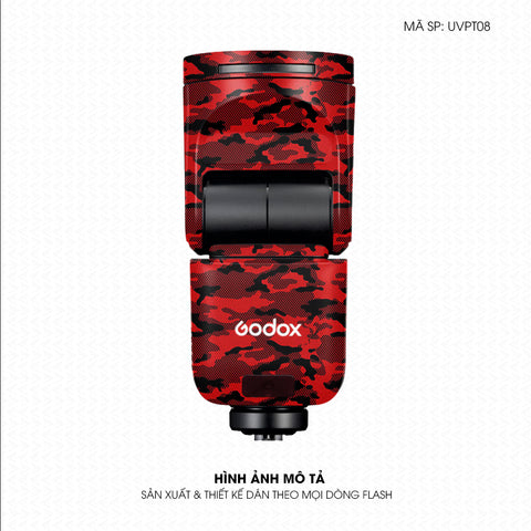Dán Skin Đèn Flash Vân Nổi Camo Urban Đỏ | UVPT08