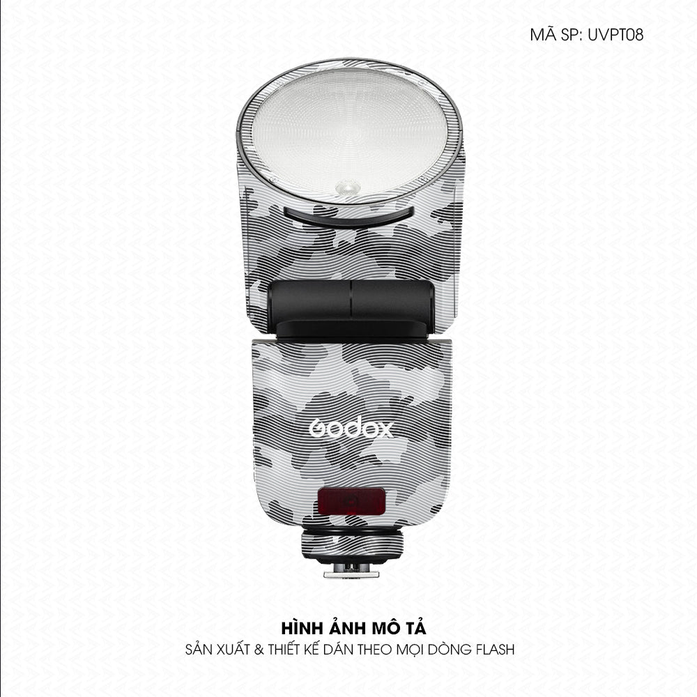 Dán Skin Đèn Flash Vân Nổi Camo Urban Trắng | UVPT08