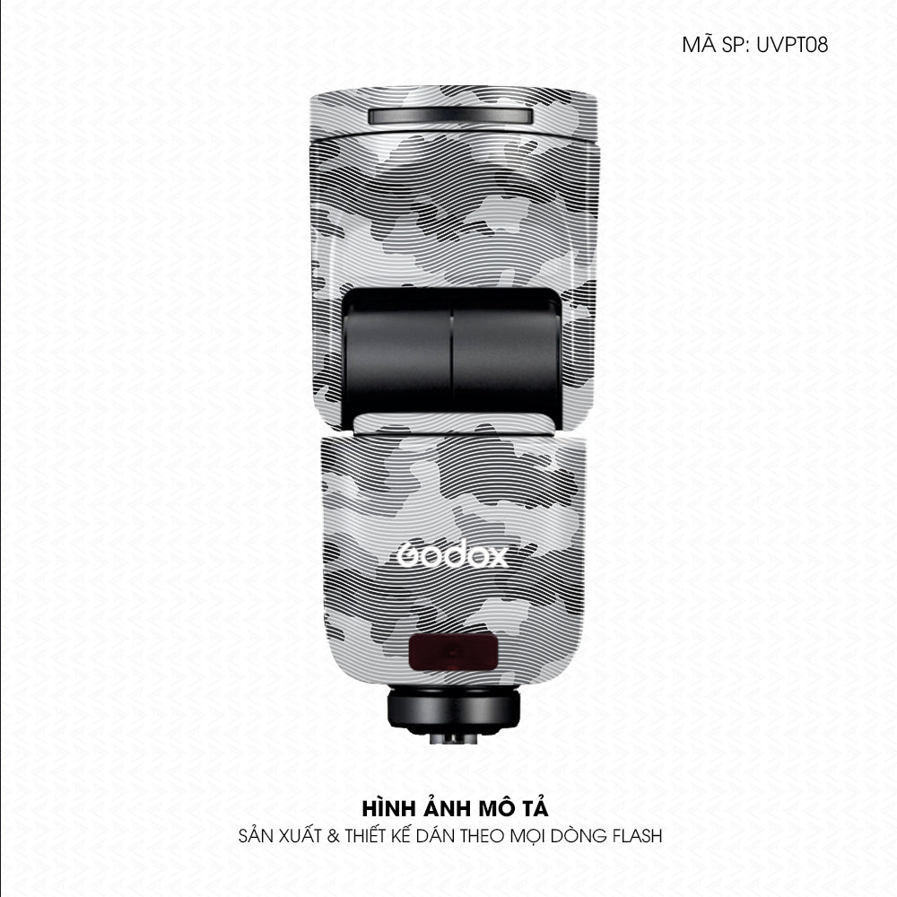 Dán Skin Đèn Flash Vân Nổi Camo Urban Trắng | UVPT08