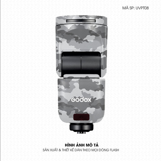 Dán Skin Đèn Flash Vân Nổi Camo Urban Trắng | UVPT08