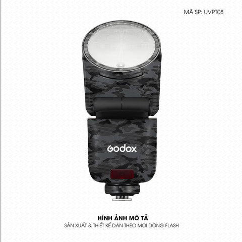 Dán Skin Đèn Flash Vân Nổi Camo Urban Xám | UVPT08
