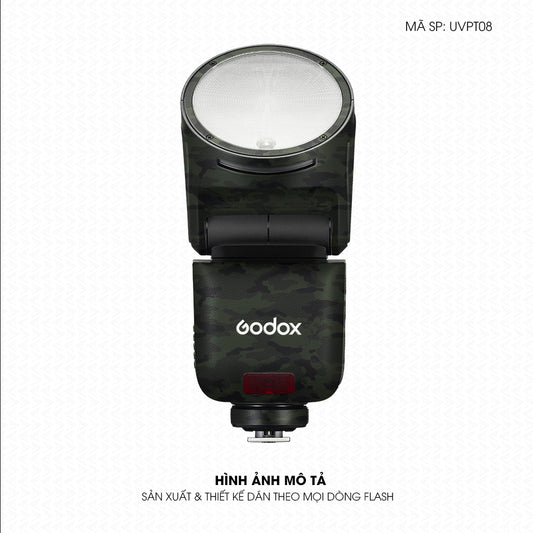 Dán Skin Đèn Flash Vân Nổi Camo Urban Xanh Midnight | UVPT08