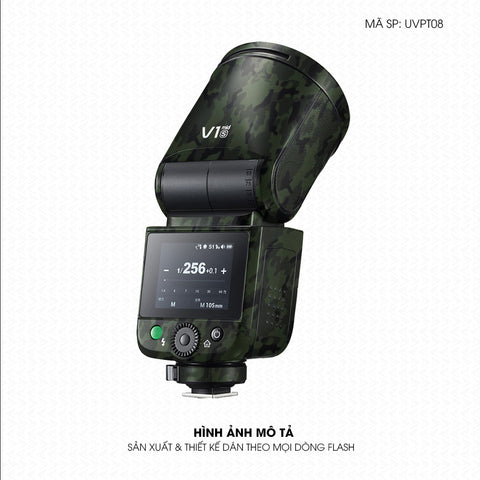 Dán Skin Đèn Flash Vân Nổi Camo Urban Xanh Midnight | UVPT08