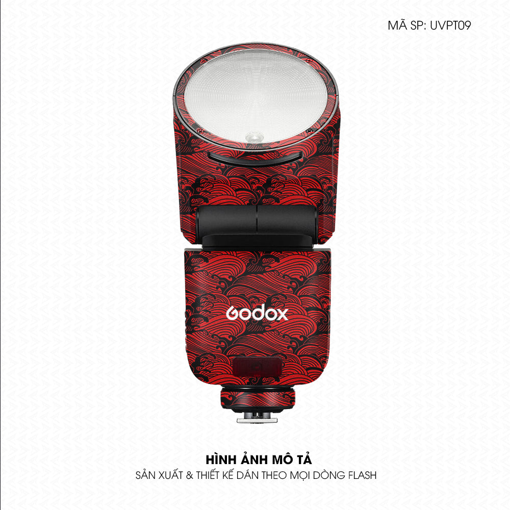 Dán Skin Đèn Flash Vân Nổi Pattern Wave Đỏ | UVPT09