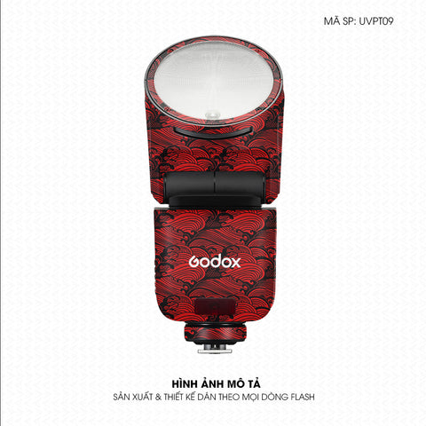 Dán Skin Đèn Flash Vân Nổi Pattern Wave Đỏ | UVPT09