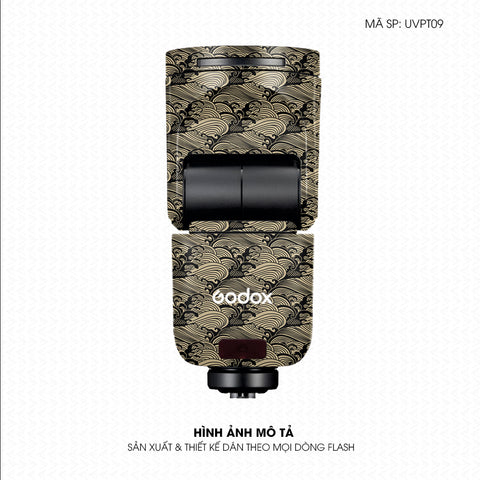 Dán Skin Đèn Flash Vân Nổi Pattern Wave Vàng Đồng | UVPT09