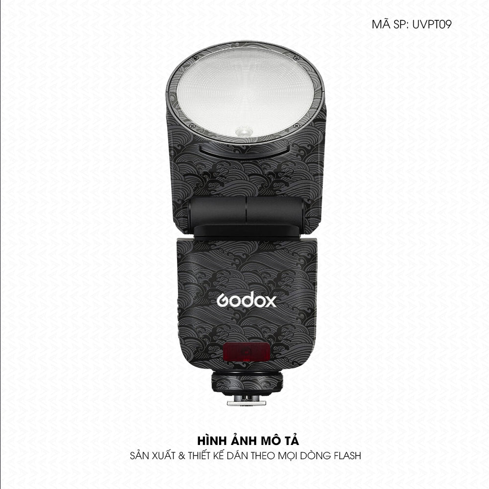 Dán Skin Đèn Flash Vân Nổi Pattern Wave Xám | UVPT09