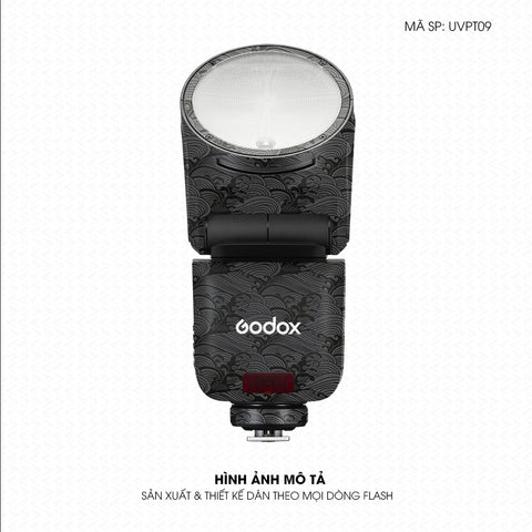 Dán Skin Đèn Flash Vân Nổi Pattern Wave Xám | UVPT09
