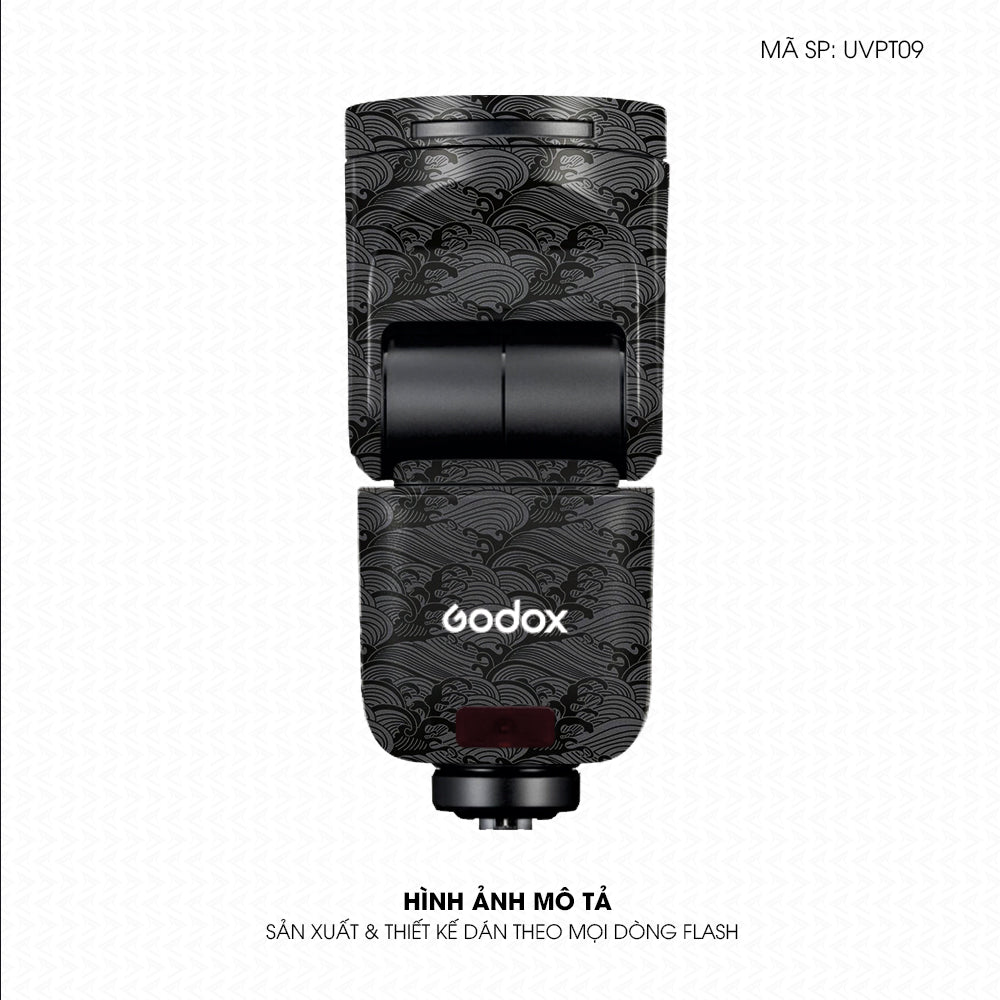 Dán Skin Đèn Flash Vân Nổi Pattern Wave Xám | UVPT09
