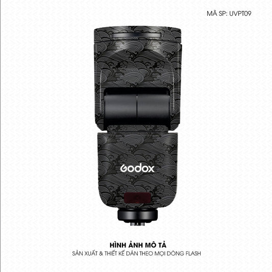 Dán Skin Đèn Flash Vân Nổi Pattern Wave Xám | UVPT09