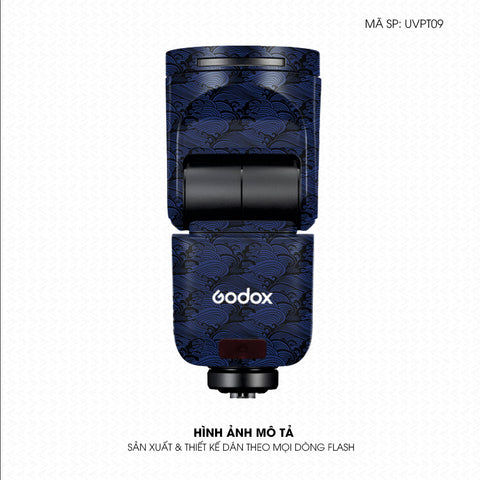 Dán Skin Đèn Flash Vân Nổi Pattern Wave Xanh | UVPT09