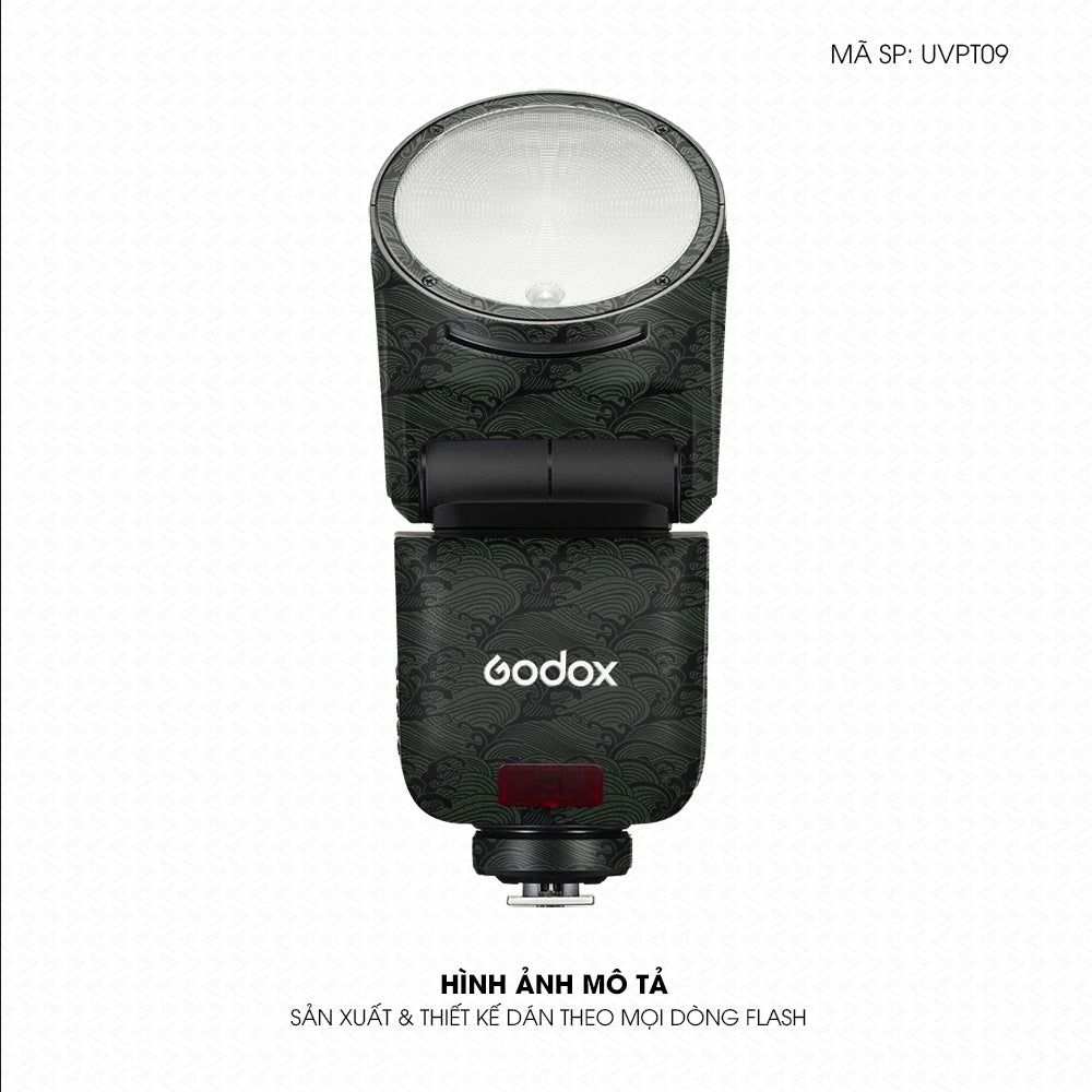 Dán Skin Đèn Flash Vân Nổi Pattern Wave Xanh Midnight | UVPT09