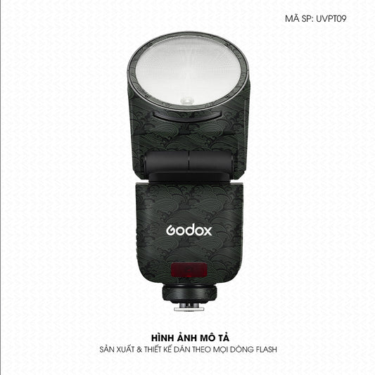 Dán Skin Đèn Flash Vân Nổi Pattern Wave Xanh Midnight | UVPT09
