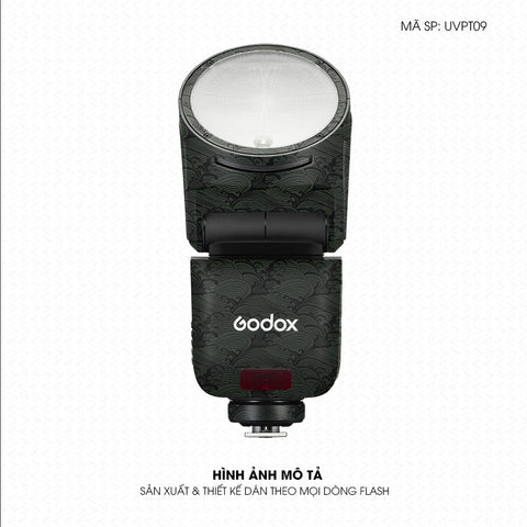Dán Skin Đèn Flash Vân Nổi Pattern Wave Xanh Midnight | UVPT09