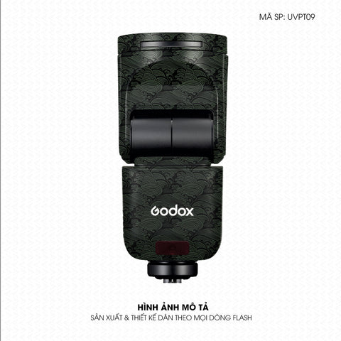 Dán Skin Đèn Flash Vân Nổi Pattern Wave Xanh Midnight | UVPT09