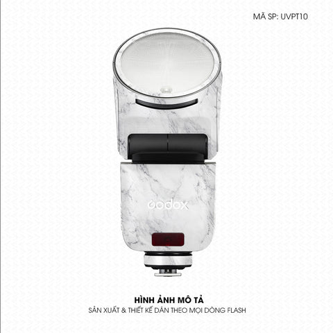 Dán Skin Đèn Flash Vân Nổi Vân Đá Trắng | UVPT10