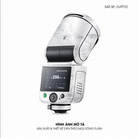 Dán Skin Đèn Flash Vân Nổi Vân Đá Trắng | UVPT10