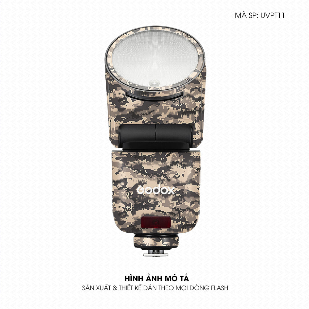Dán Skin Đèn Flash Vân Nổi Camo Digital Sa Mạc | UVPT11