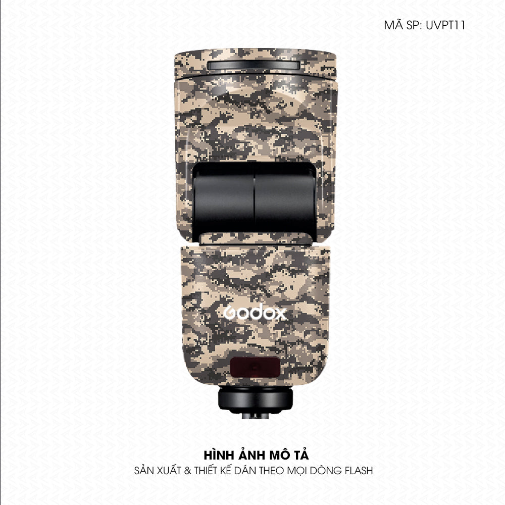 Dán Skin Đèn Flash Vân Nổi Camo Digital Sa Mạc | UVPT11