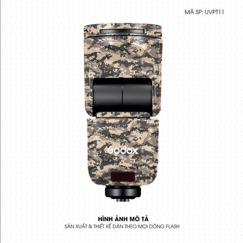 Dán Skin Đèn Flash Vân Nổi Camo Digital Sa Mạc | UVPT11