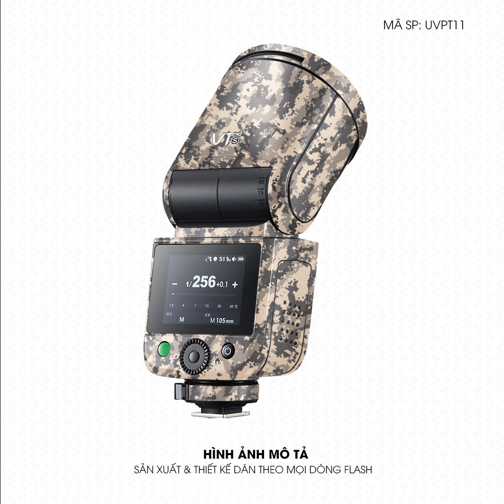 Dán Skin Đèn Flash Vân Nổi Camo Digital Sa Mạc | UVPT11