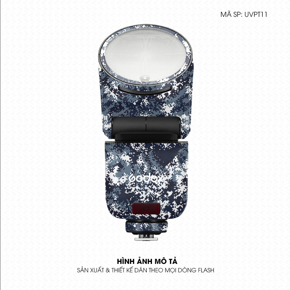 Dán Skin Đèn Flash Vân Nổi Camo Digital Xanh | UVPT11