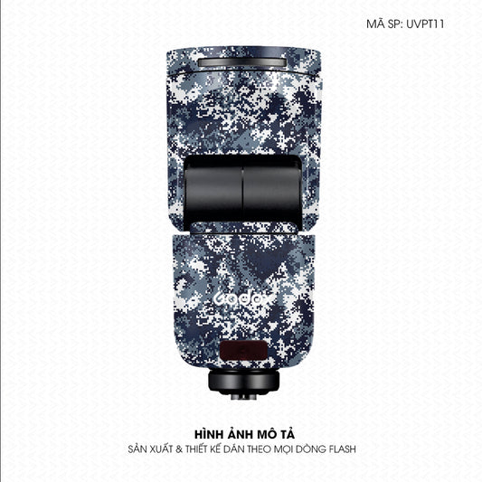 Dán Skin Đèn Flash Vân Nổi Camo Digital Xanh | UVPT11