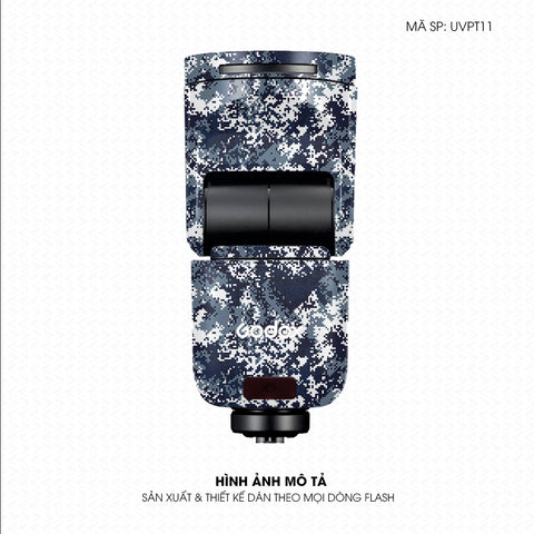 Dán Skin Đèn Flash Vân Nổi Camo Digital Xanh | UVPT11