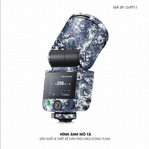 Dán Skin Đèn Flash Vân Nổi Camo Digital Xanh | UVPT11
