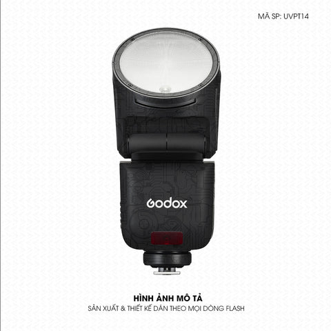 Dán Skin Đèn Flash Vân Nổi Vi Mạch 2023 Đen | UVPT14