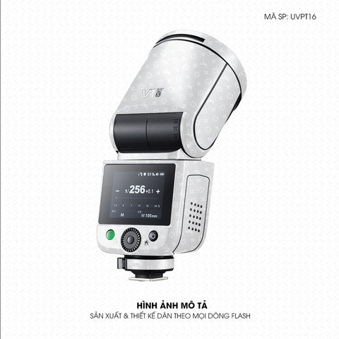 Dán Skin Đèn Flash Vân Nổi LV Trắng | UVPT16