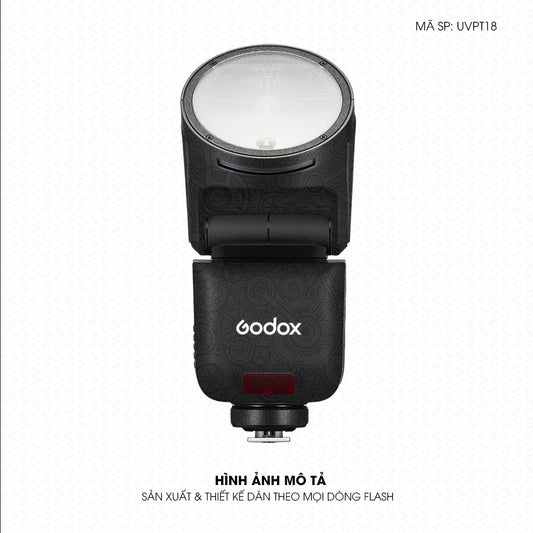 Dán Skin Đèn Flash Vân Nổi Động Cơ Đen | UVPT18