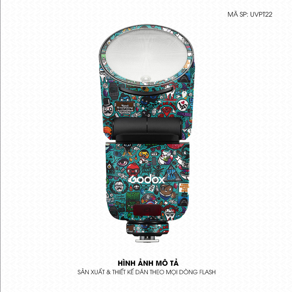 Dán Skin Đèn Flash Vân Nổi Sticker 3 | UVPT22