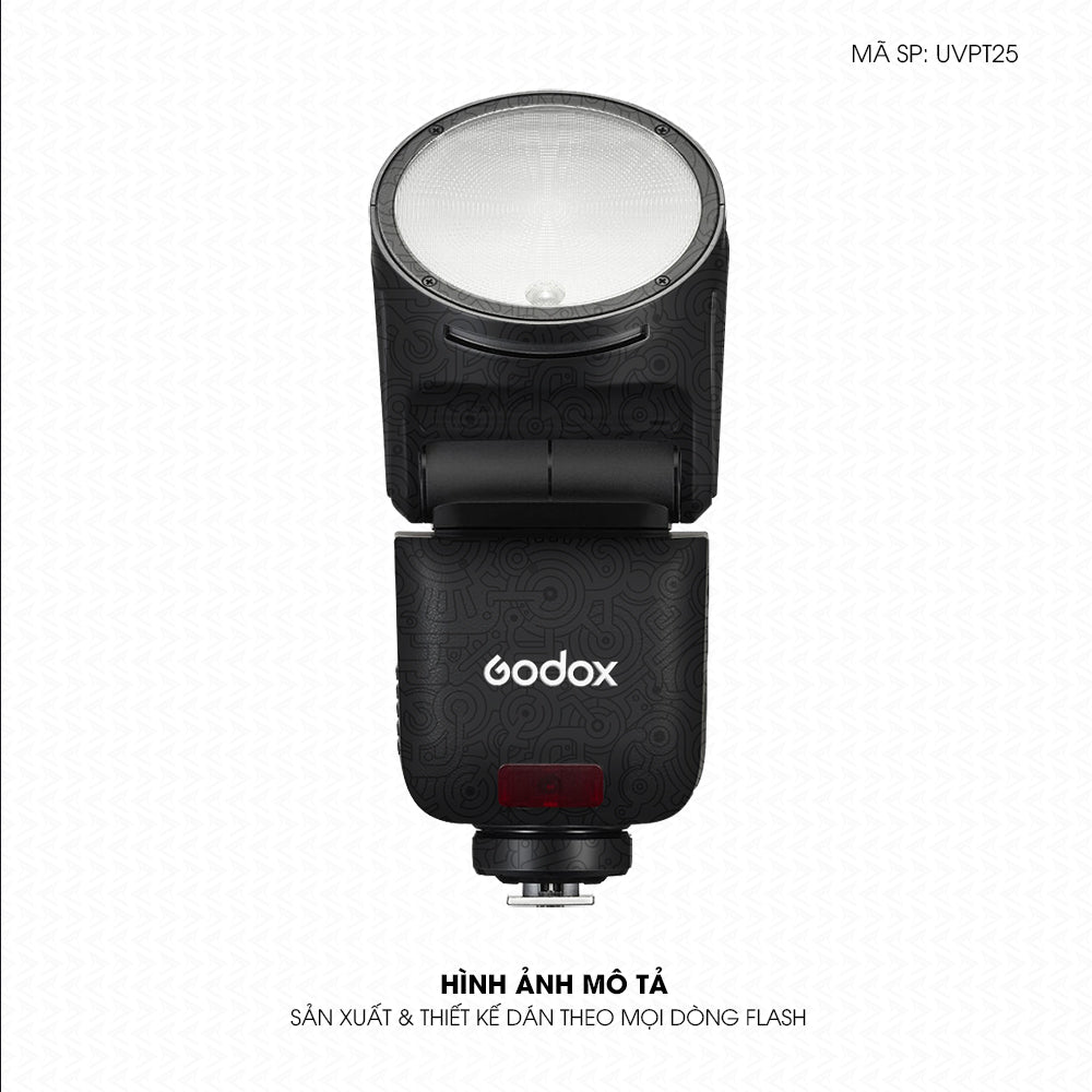 Dán Skin Đèn Flash Vân Nổi Pattern Machine Đen | UVPT25