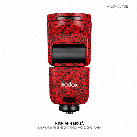 Dán Skin Đèn Flash Vân Nổi Pattern Machine Đỏ | UVPT25