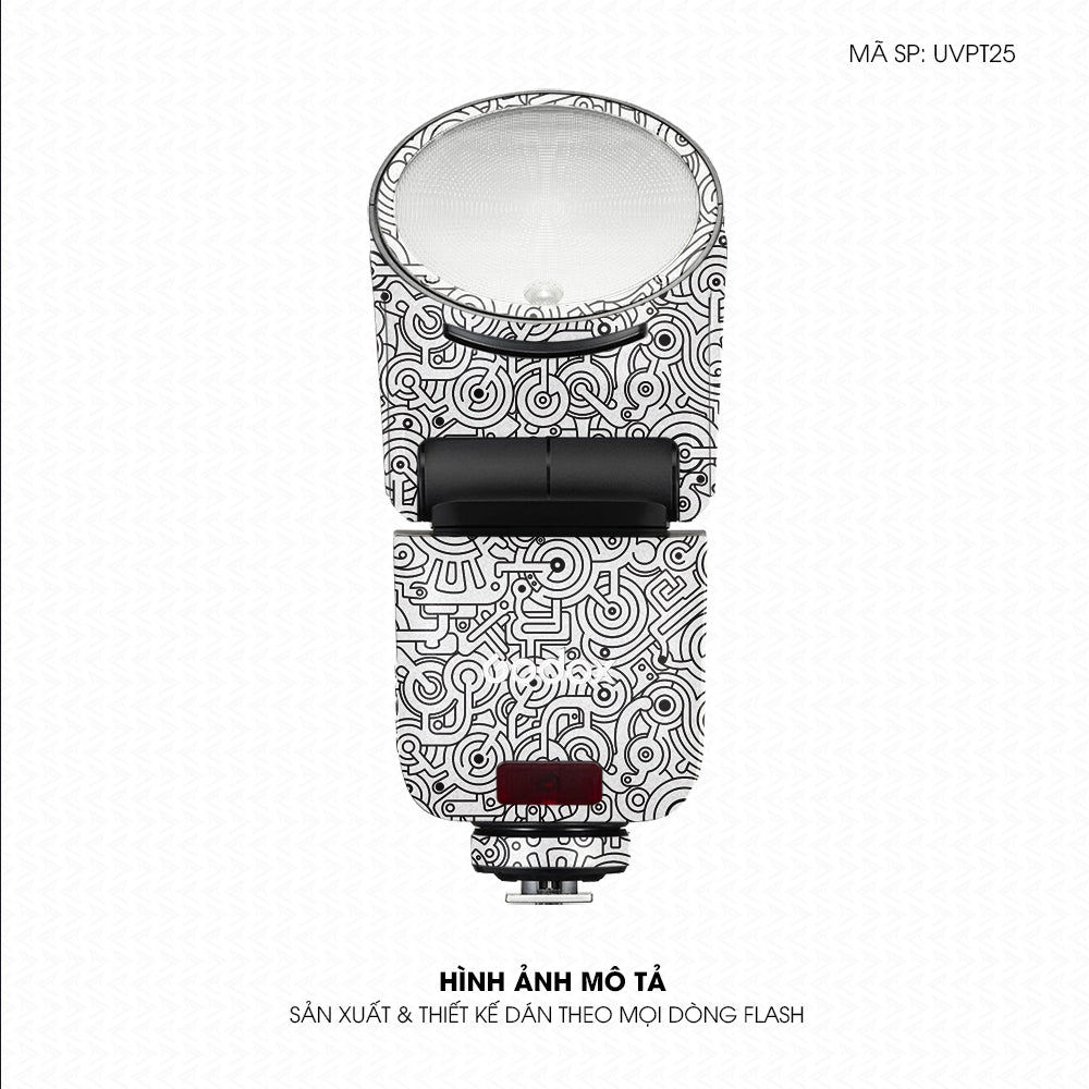 Dán Skin Đèn Flash Vân Nổi Pattern Machine Trắng | UVPT25