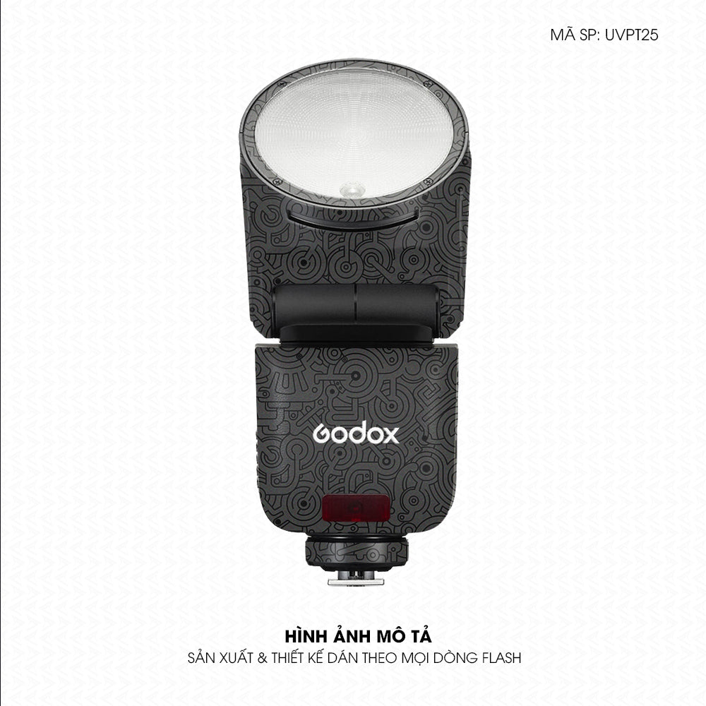 Dán Skin Đèn Flash Vân Nổi Pattern Machine Xám | UVPT25