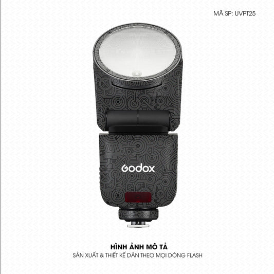 Dán Skin Đèn Flash Vân Nổi Pattern Machine Xám | UVPT25