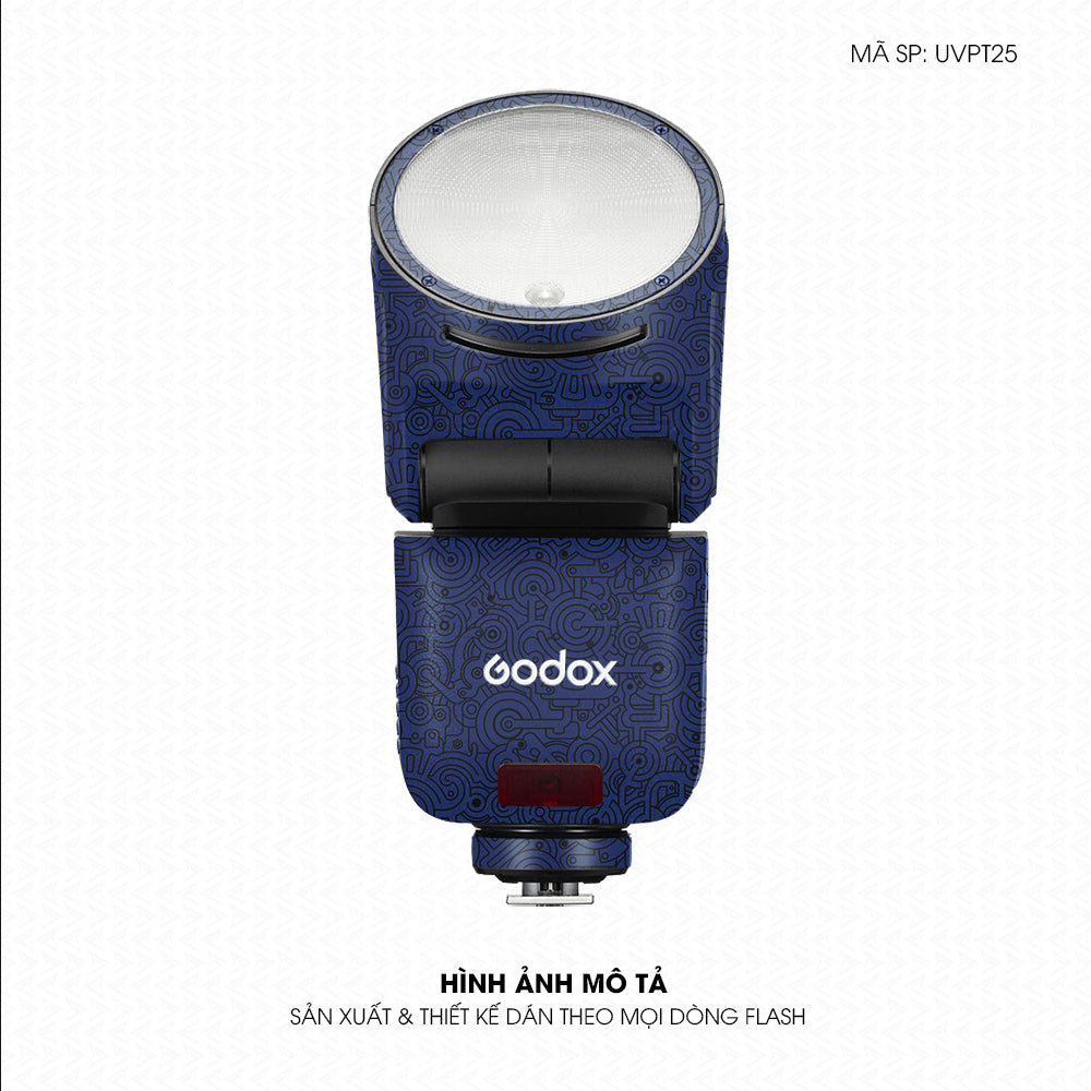 Dán Skin Đèn Flash Vân Nổi Pattern Machine Xanh | UVPT25