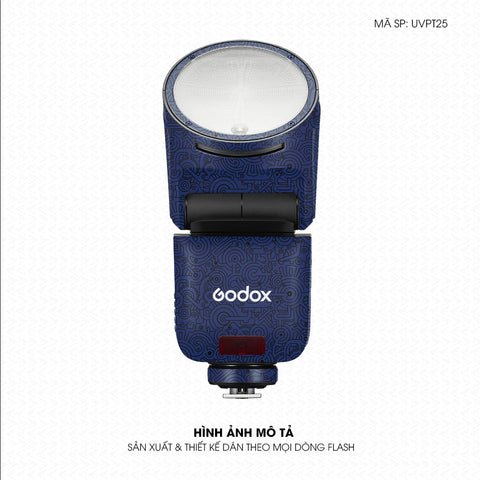 Dán Skin Đèn Flash Vân Nổi Pattern Machine Xanh | UVPT25