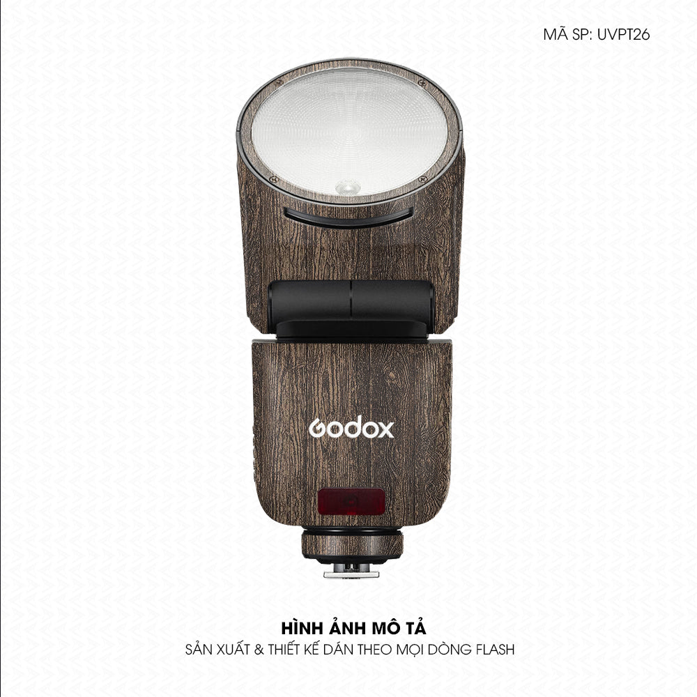 Dán Skin Đèn Flash Vân Nổi Pattern Wood Nâu | UVPT26