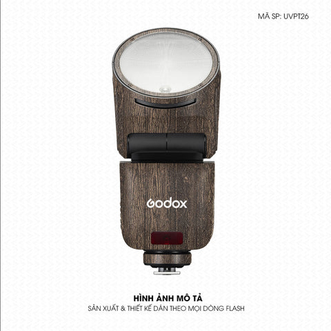 Dán Skin Đèn Flash Vân Nổi Pattern Wood Nâu | UVPT26