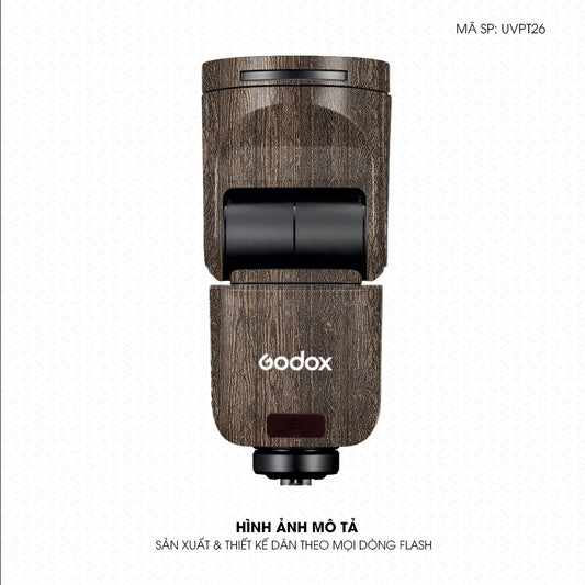 Dán Skin Đèn Flash Vân Nổi Pattern Wood Nâu | UVPT26
