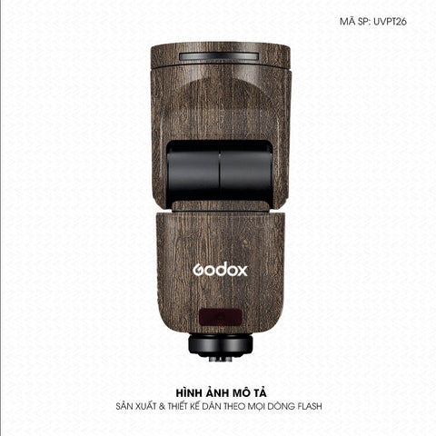 Dán Skin Đèn Flash Vân Nổi Pattern Wood Nâu | UVPT26