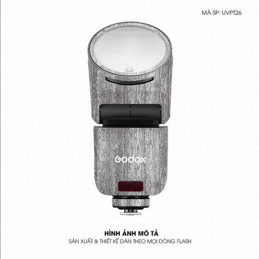 Dán Skin Đèn Flash Vân Nổi Pattern Wood Trắng | UVPT26